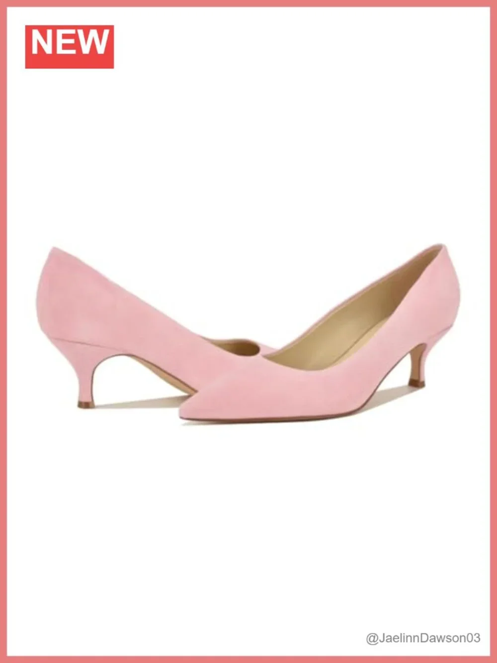 Nine West Suede Pointy Toe Pumps Kitten Heel Slip On Dress Shoes